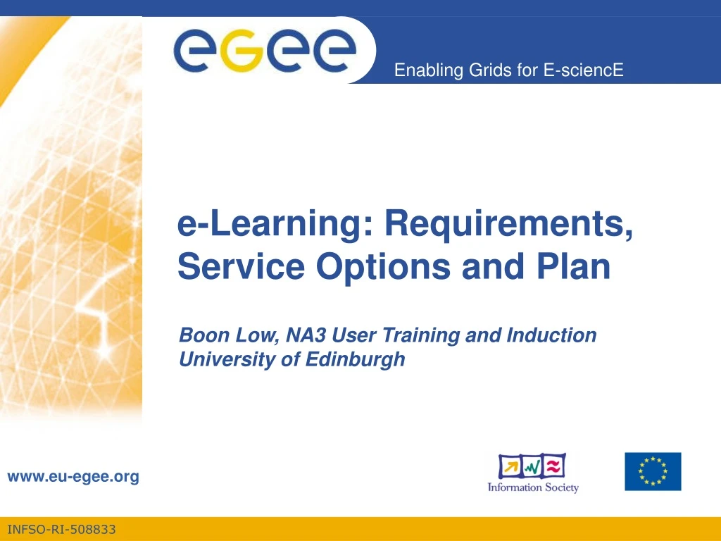 e learning requirements service options and plan
