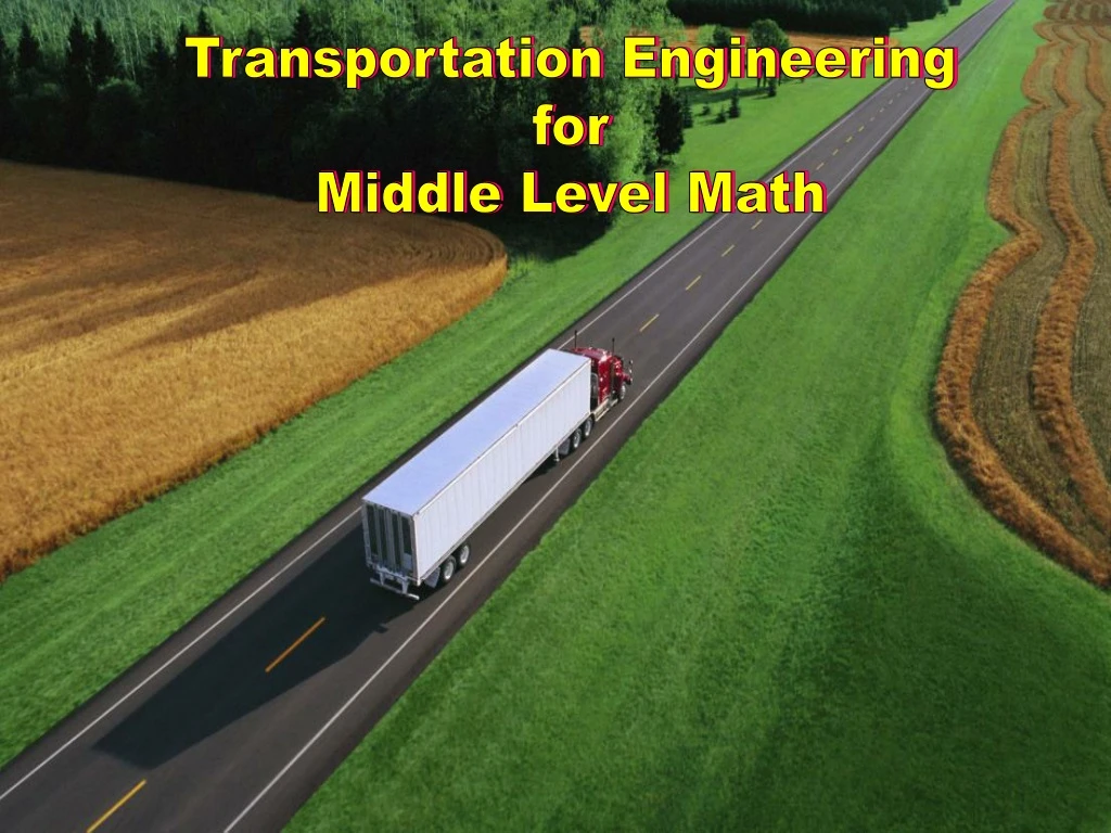 transportation engineering for middle level math