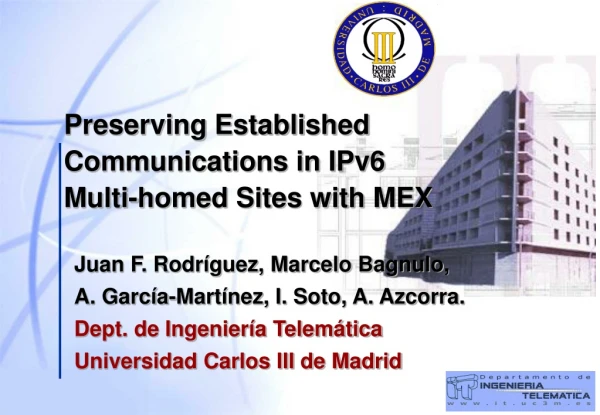 Preserving Established Communications in IPv6 Multi-homed Sites with MEX