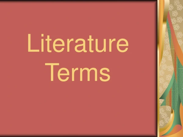 Literature Terms