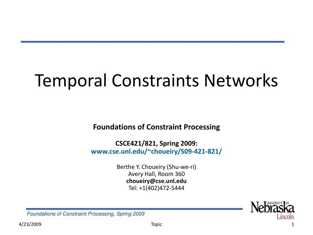 temporal constraints networks