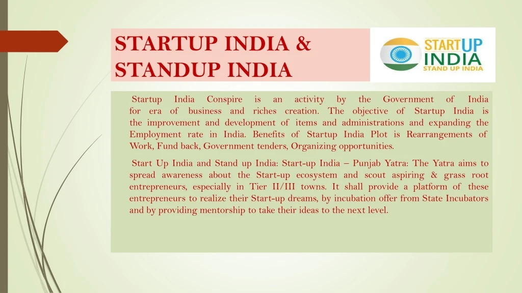 startup india standup india