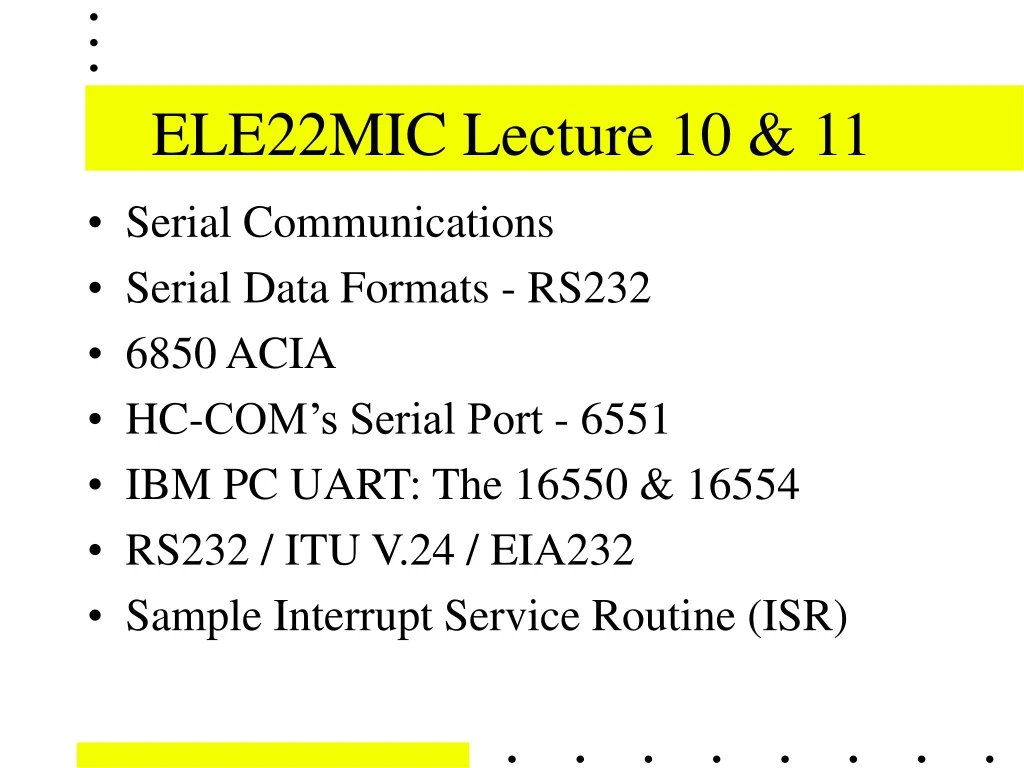 ele22mic lecture 10 11