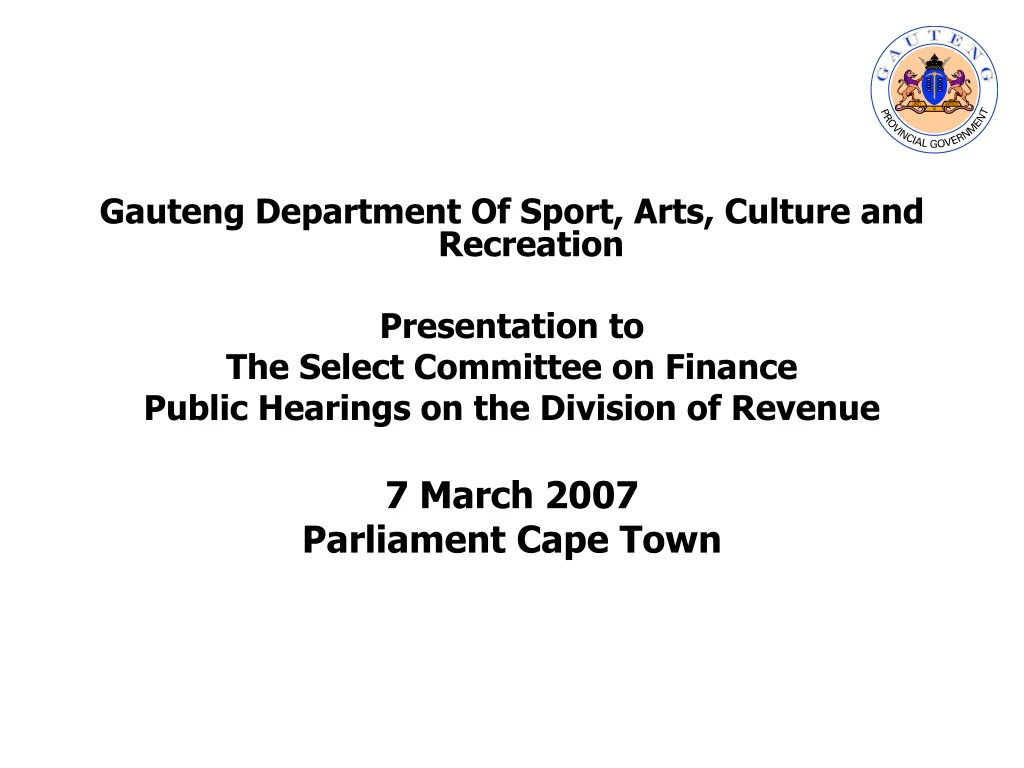 gauteng department of sport arts culture