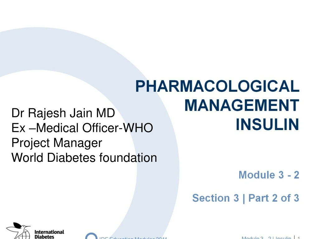 pharmacological management insulin
