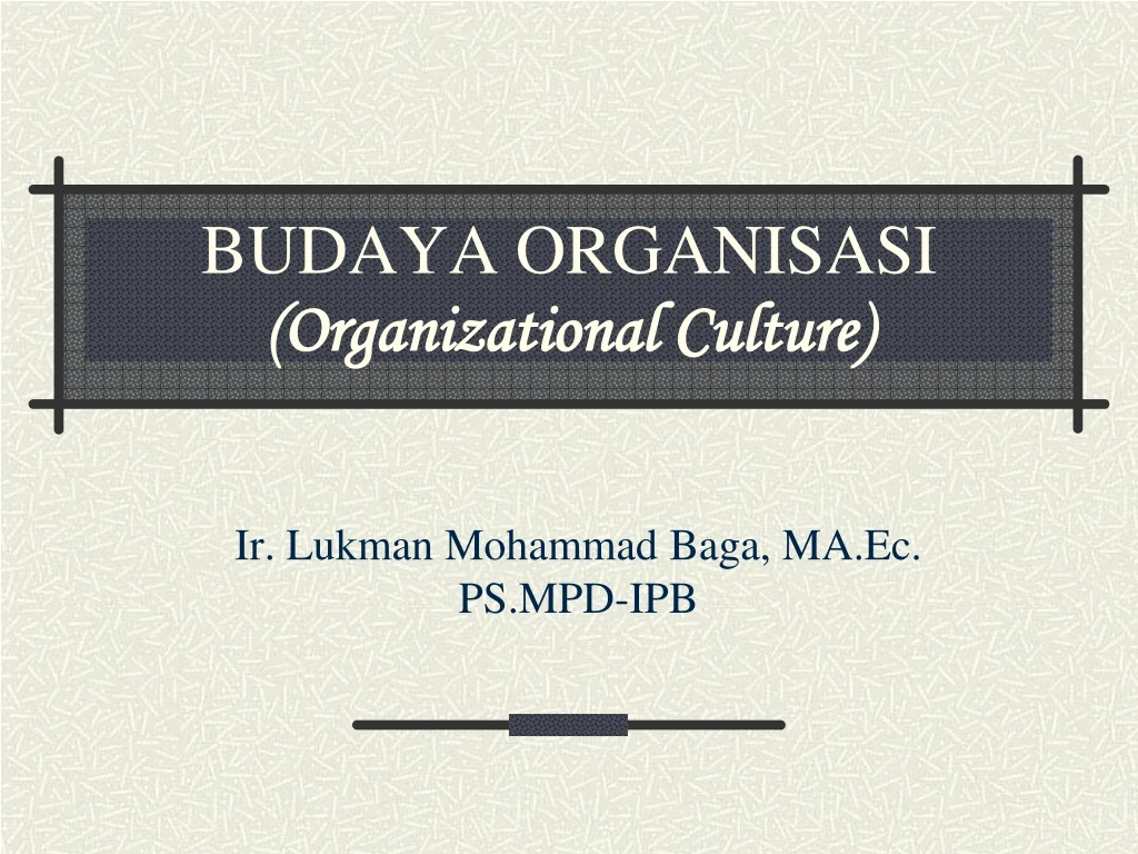 budaya organisasi organizational culture