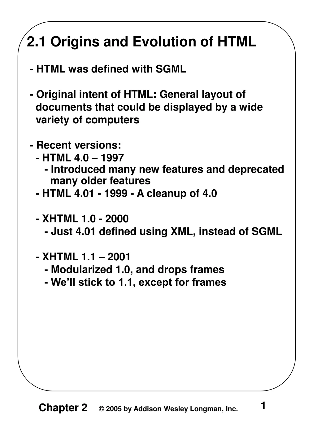2 1 origins and evolution of html html