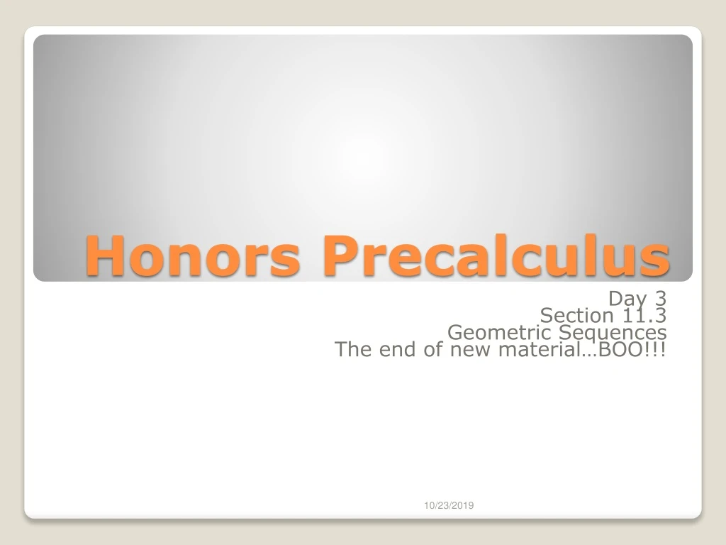 honors precalculus