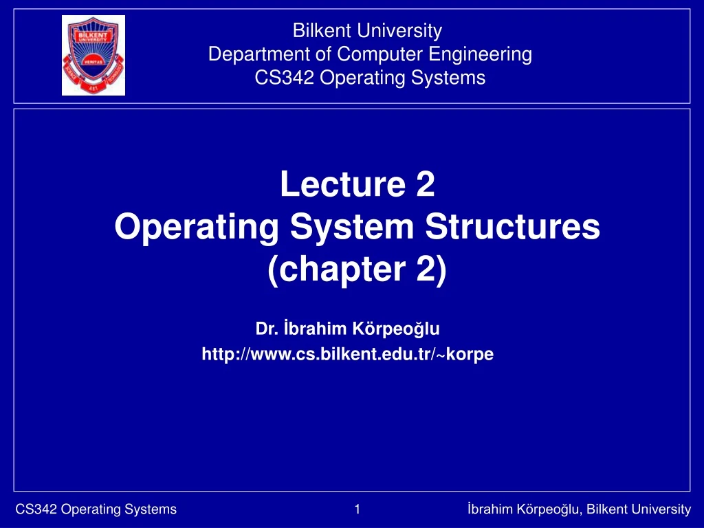 lecture 2 operating system structures chapter 2