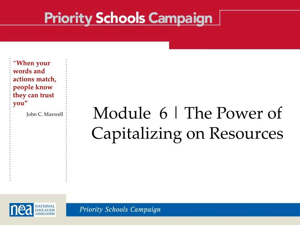 module 6 the power of capitalizing on resources