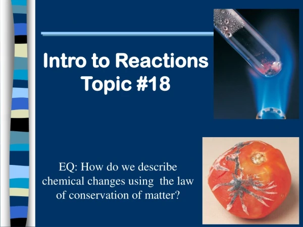 Intro to Reactions Topic #18