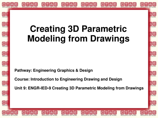 Creating 3D Parametric Modeling from Drawings