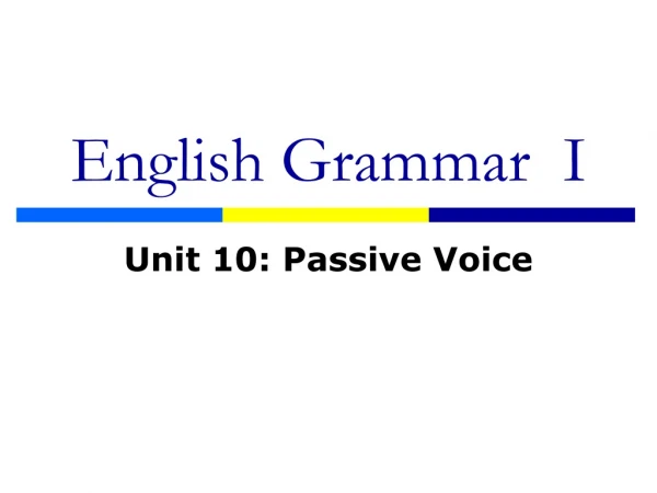 English Grammar I
