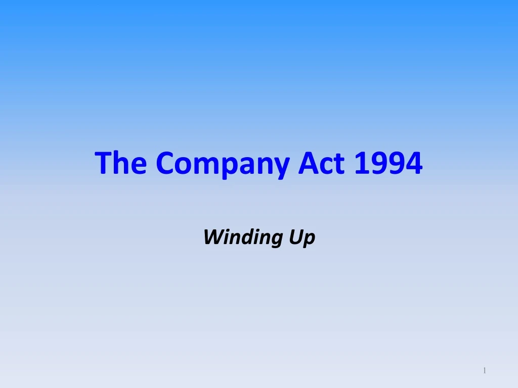 the company act 1994