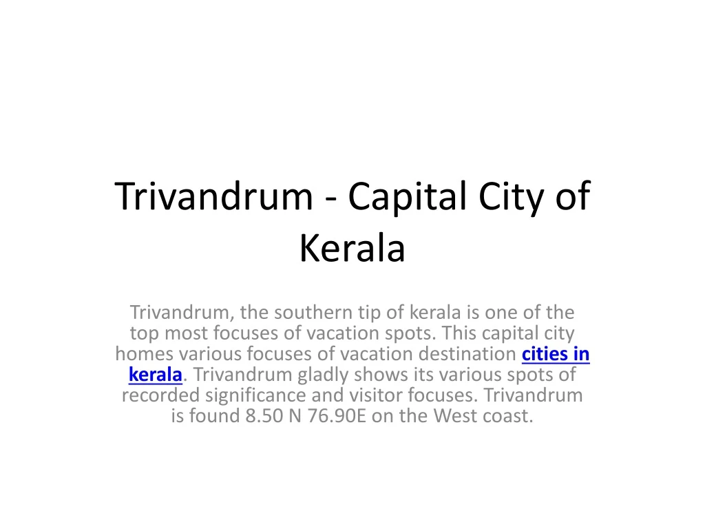 trivandrum capital city of kerala
