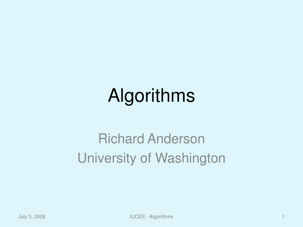 algorithms