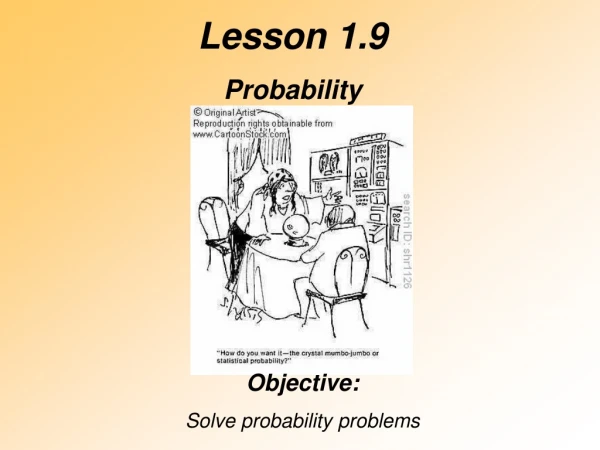 Lesson 1.9 Probability