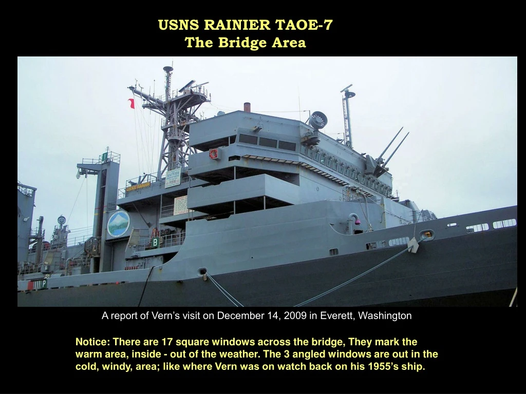 usns rainier taoe 7 the bridge area