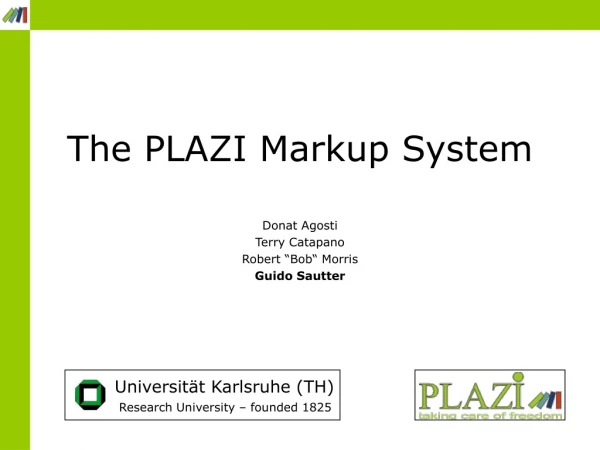 The PLAZI Markup System