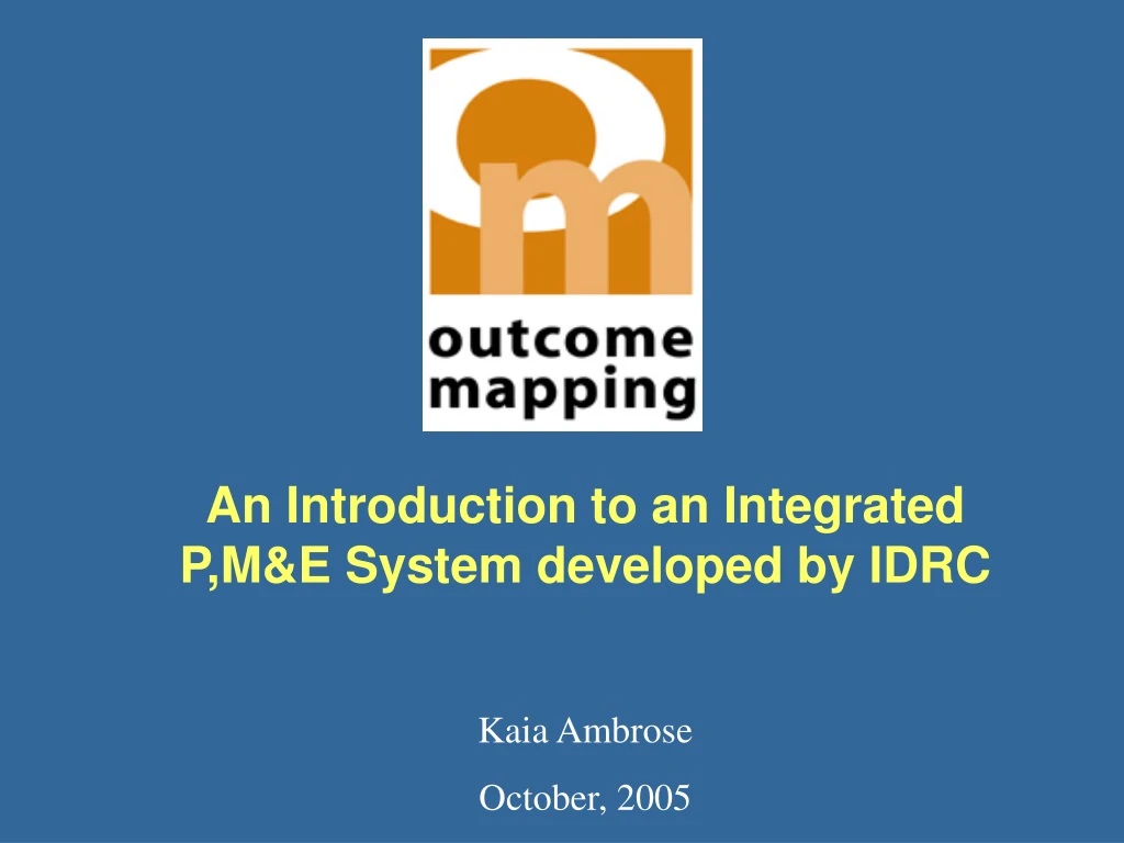 an introduction to an integrated p m e system
