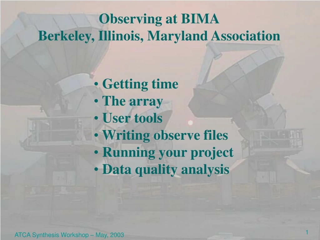 observing at bima berkeley illinois maryland