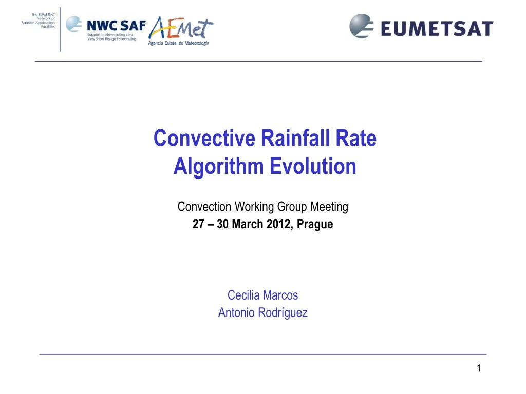 convective rainfall rate algorithm evolution