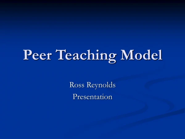 Peer Teaching Model