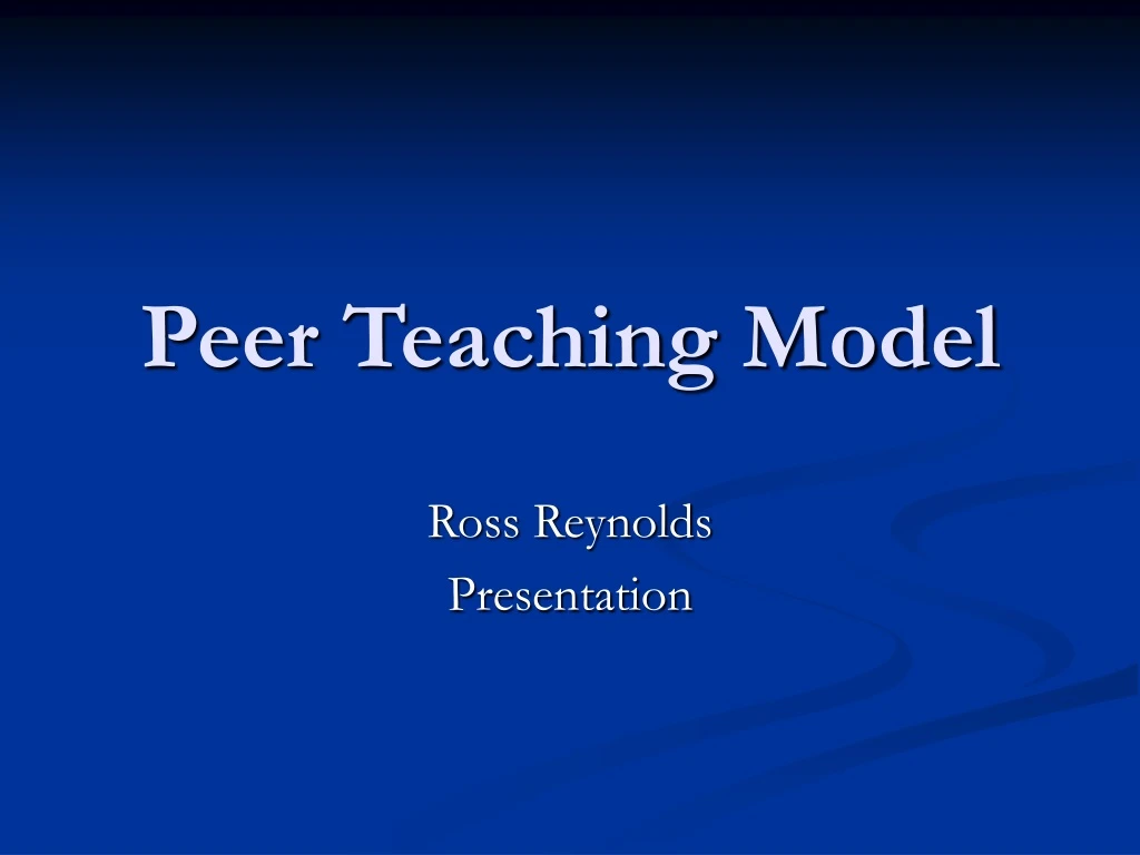 peer teaching model