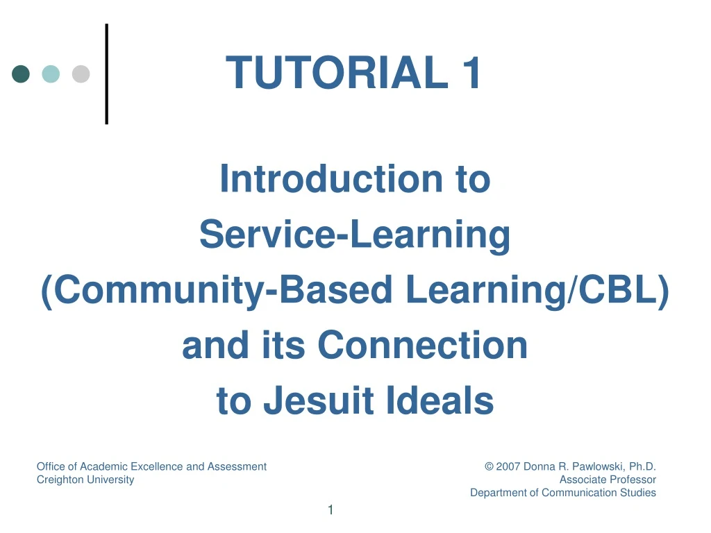 tutorial 1 introduction to service learning