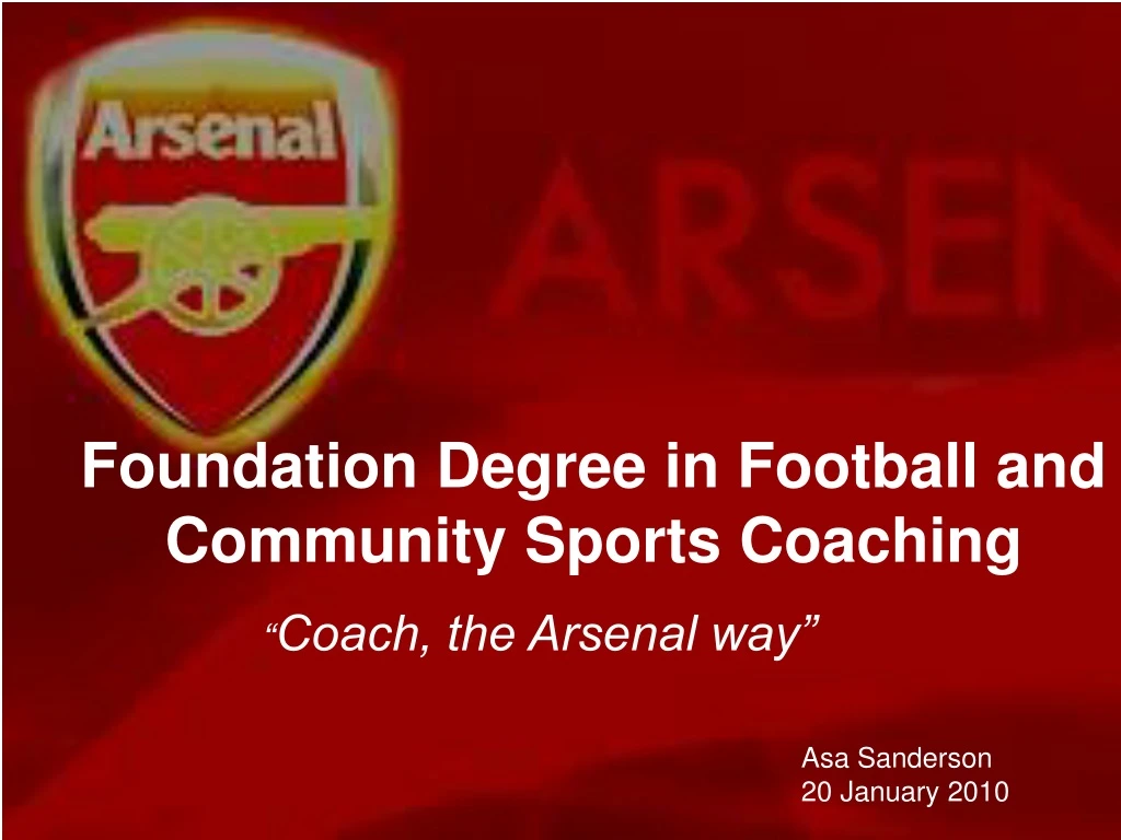 foundation degree in football and community sports coaching