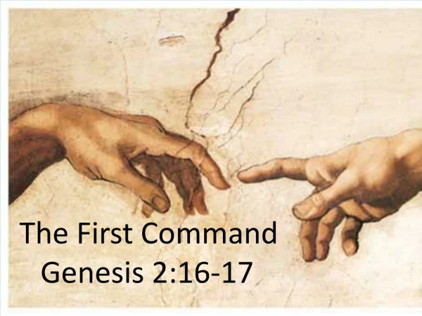 The First Command 	 Genesis 2:16-17