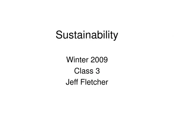 Sustainability