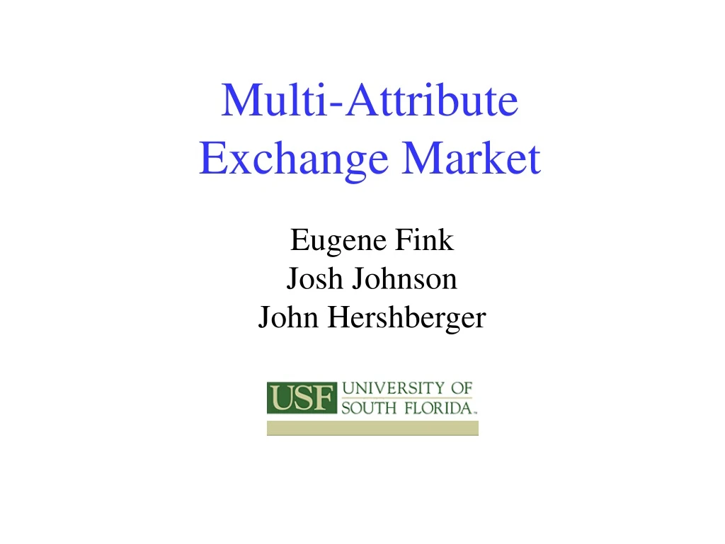 multi attribute exchange market