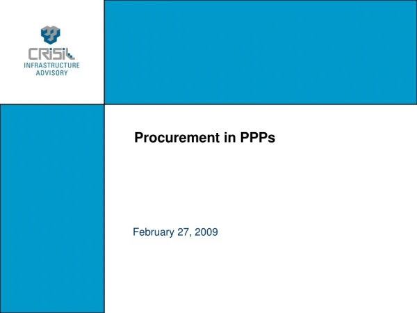 Procurement in PPPs