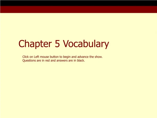 Chapter 5 Vocabulary