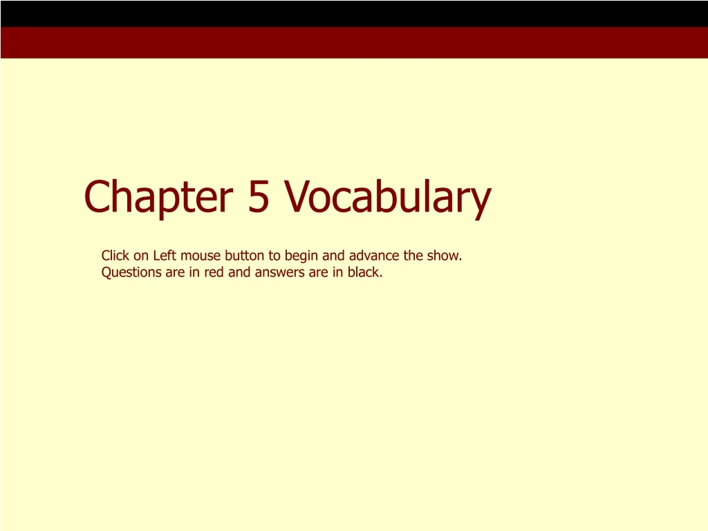 chapter 5 vocabulary