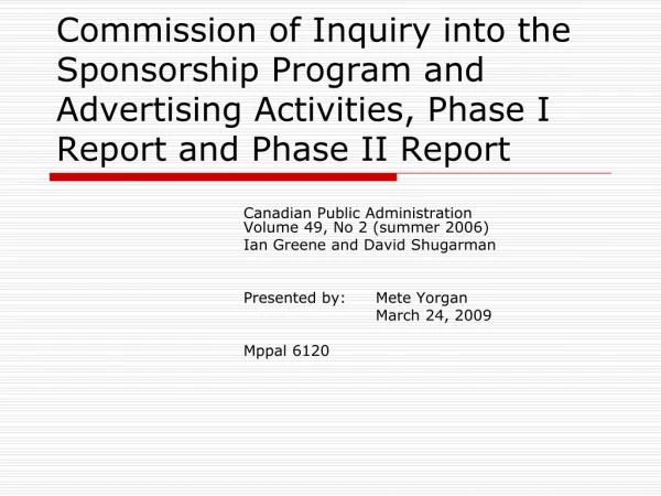 Canadian Public Administration 				Volume 49, No 2 (summer 2006)