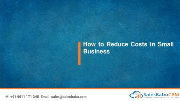 How to Reduce Costs in Small Business