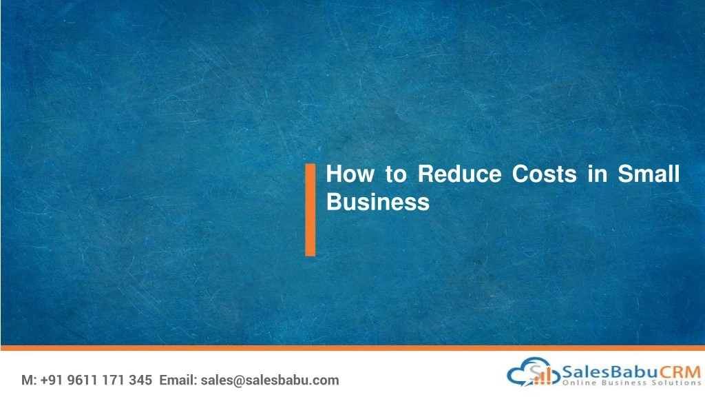 how to reduce costs in small business
