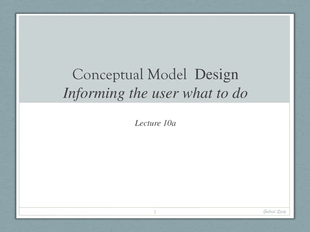 conceptual model design informing the user what to do