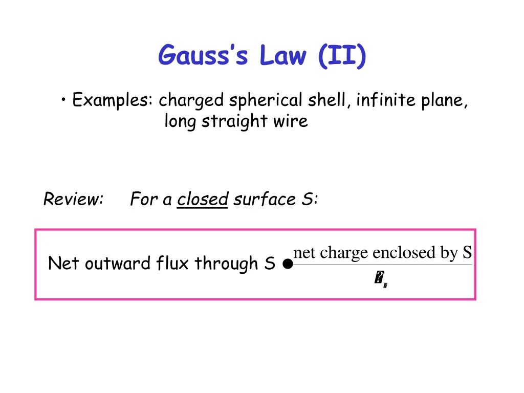 gauss s law ii