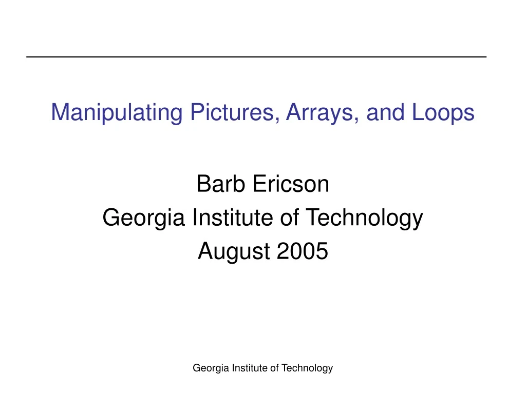 manipulating pictures arrays and loops