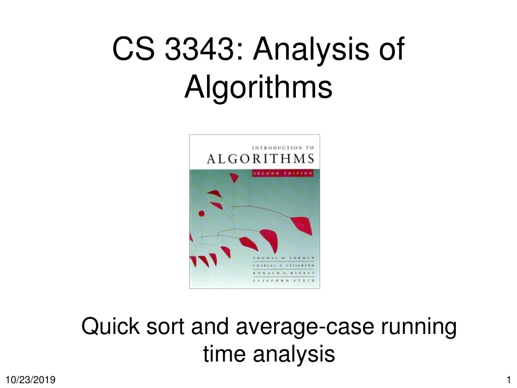 cs 3343 analysis of algorithms