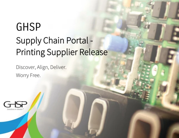 Supply Chain Portal - Printing Supplier Release