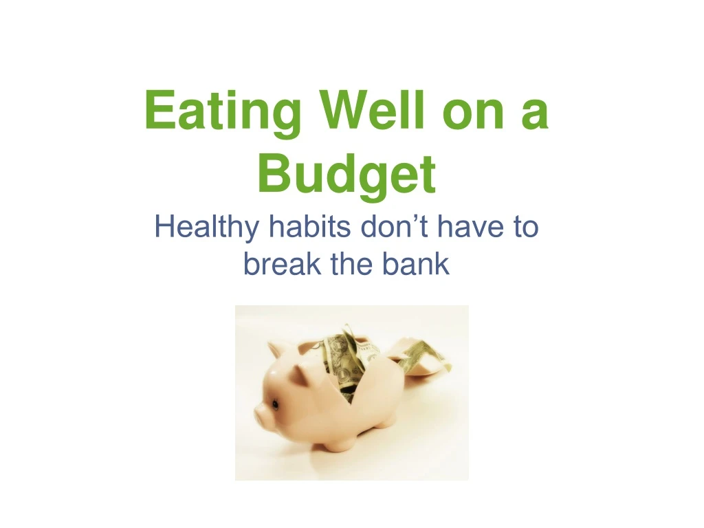 eating well on a budget