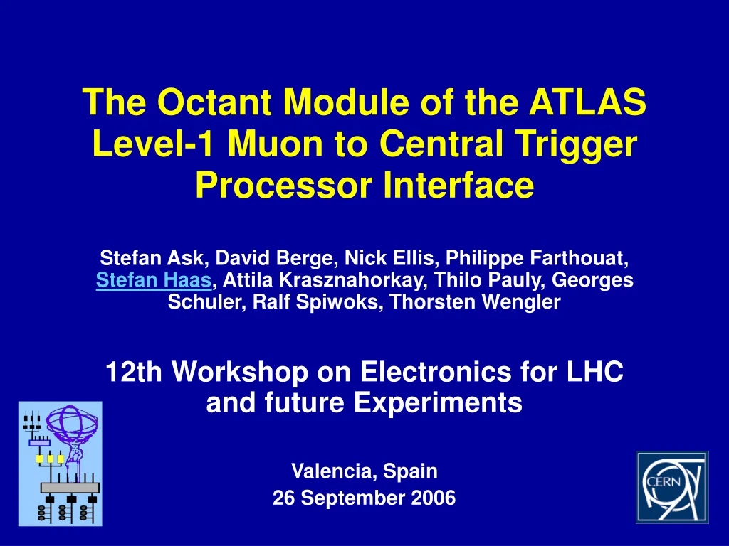 the octant module of the atlas level 1 muon to central trigger processor interface