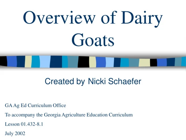 Overview of Dairy Goats