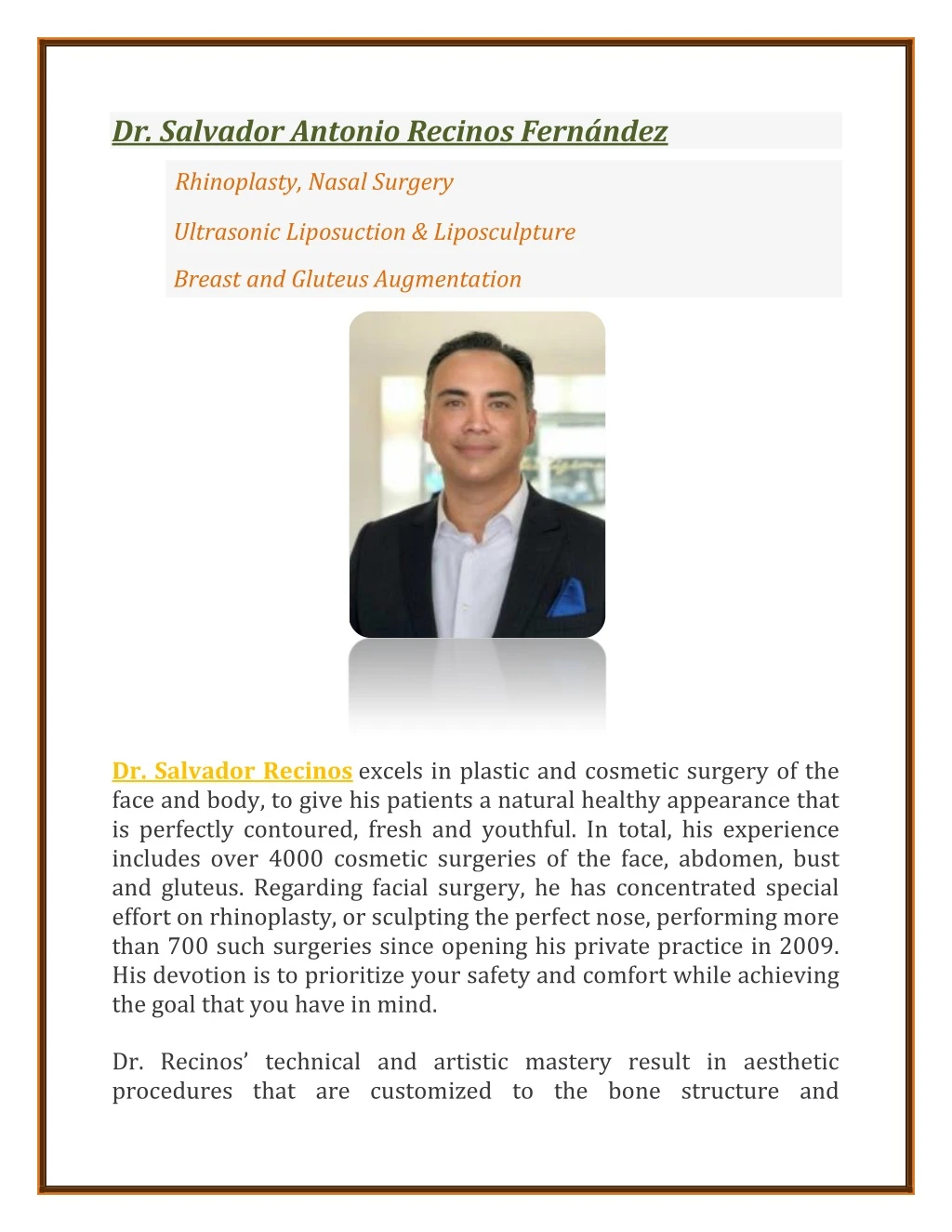 dr salvador antonio recinos fern ndez rhinoplasty