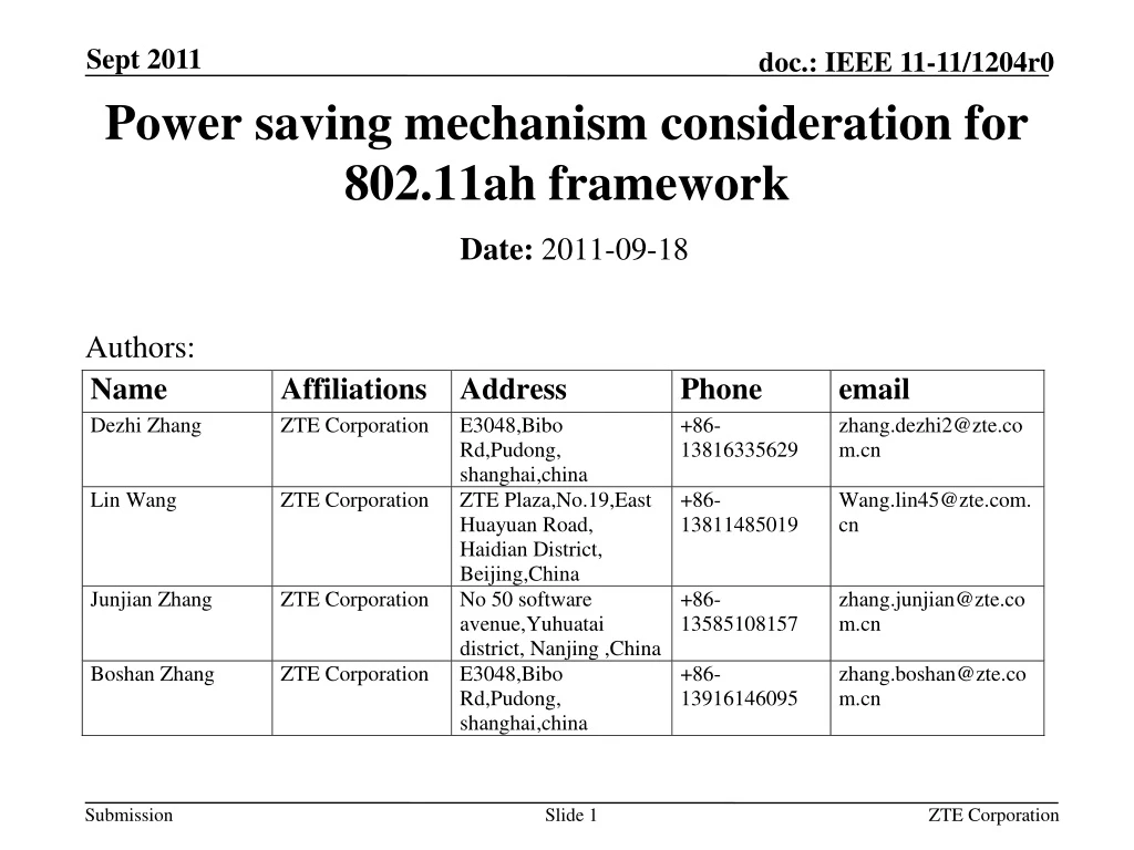 power saving mechanism consideration for 802 11ah framework