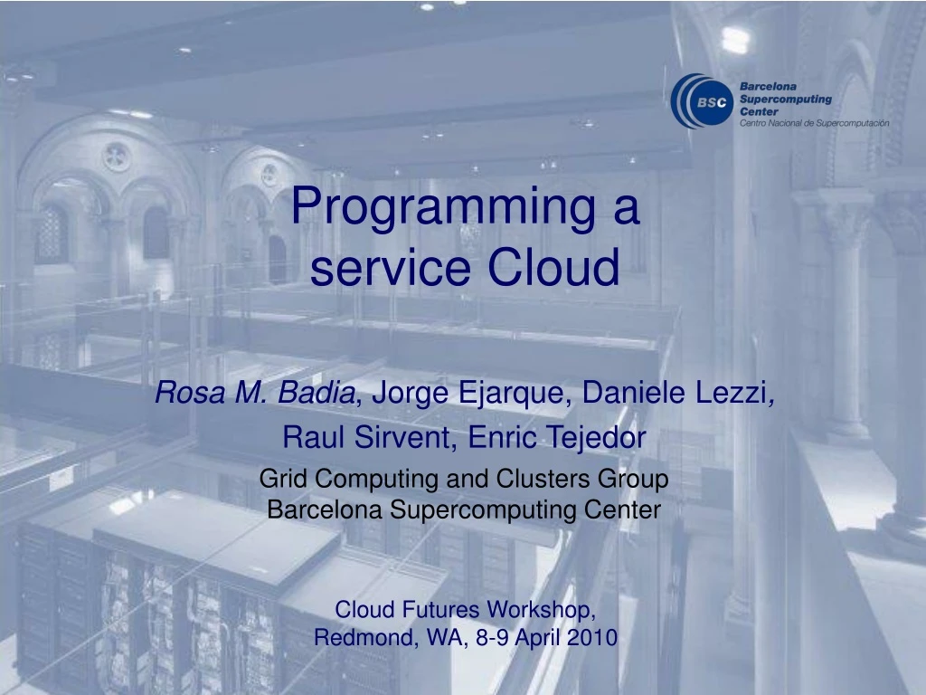 programming a service cloud